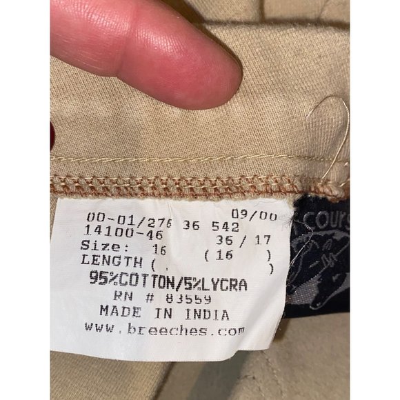 On Course Cotton Lycra Cream Equine Horse-Riding Pants Breeches Elastic Stirrup - Picture 11 of 12